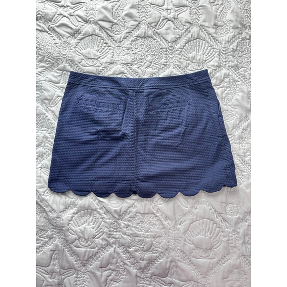 Lilly Pulitzer Navy Blue Cotton Scalloped Hem Skort Women’s 14 - Picture 5 of 10